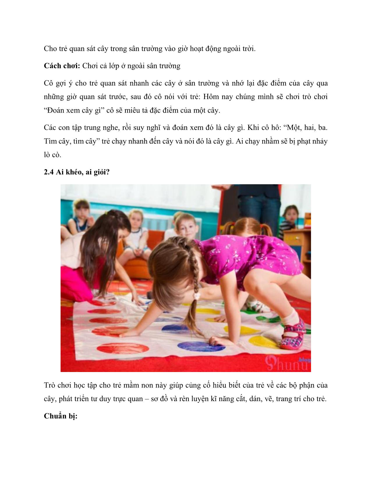 Tổng hợp những trò chơi học tập cho trẻ mầm non phát triển toàn diện trang 7