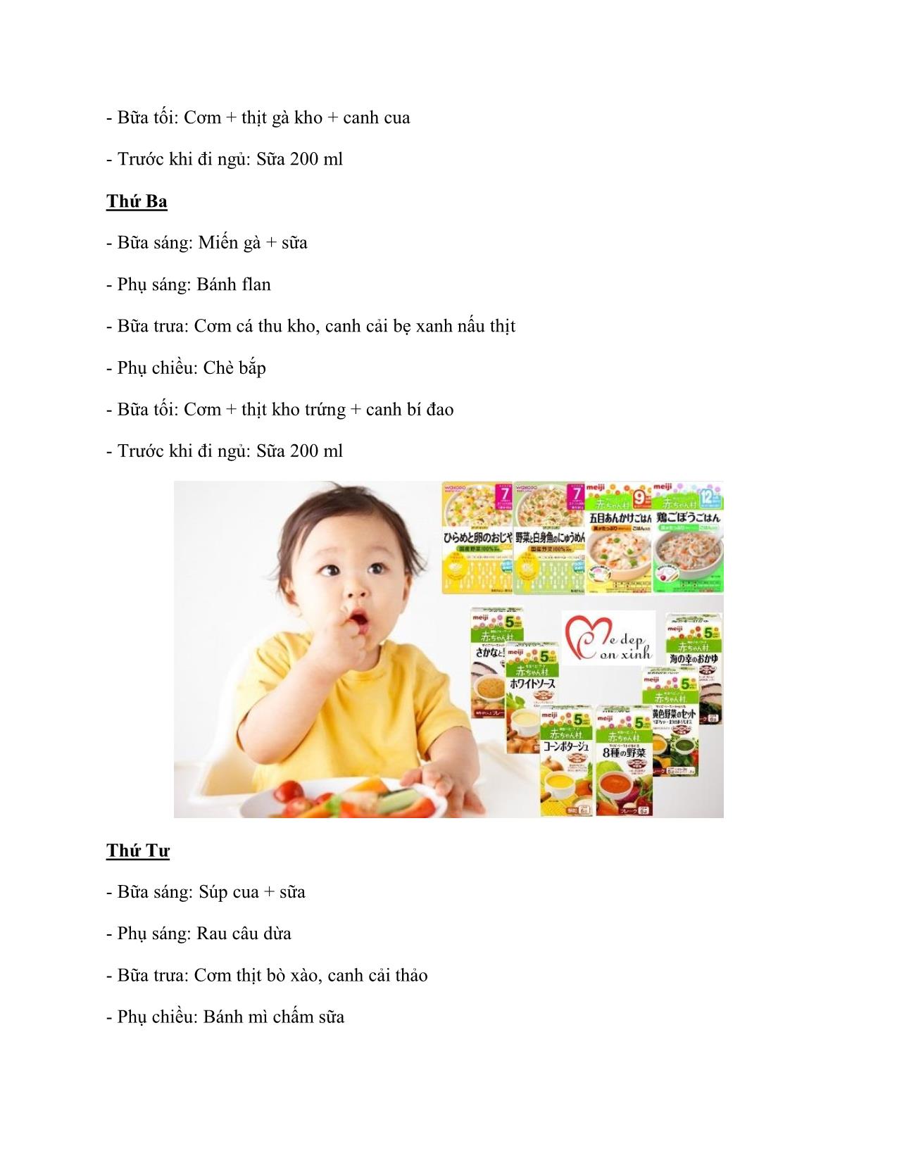 Thực đơn dinh dưỡng mỗi ngày cho bé 6 tuổi trang 3