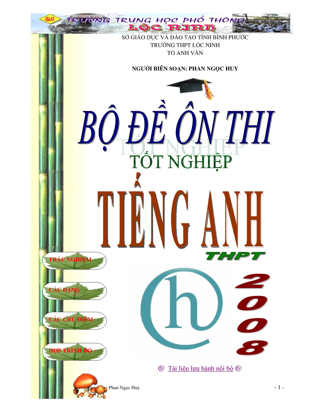 Bộ đề ôn thi tốt nghiệp THPT môn Tiếng Anh trang 1