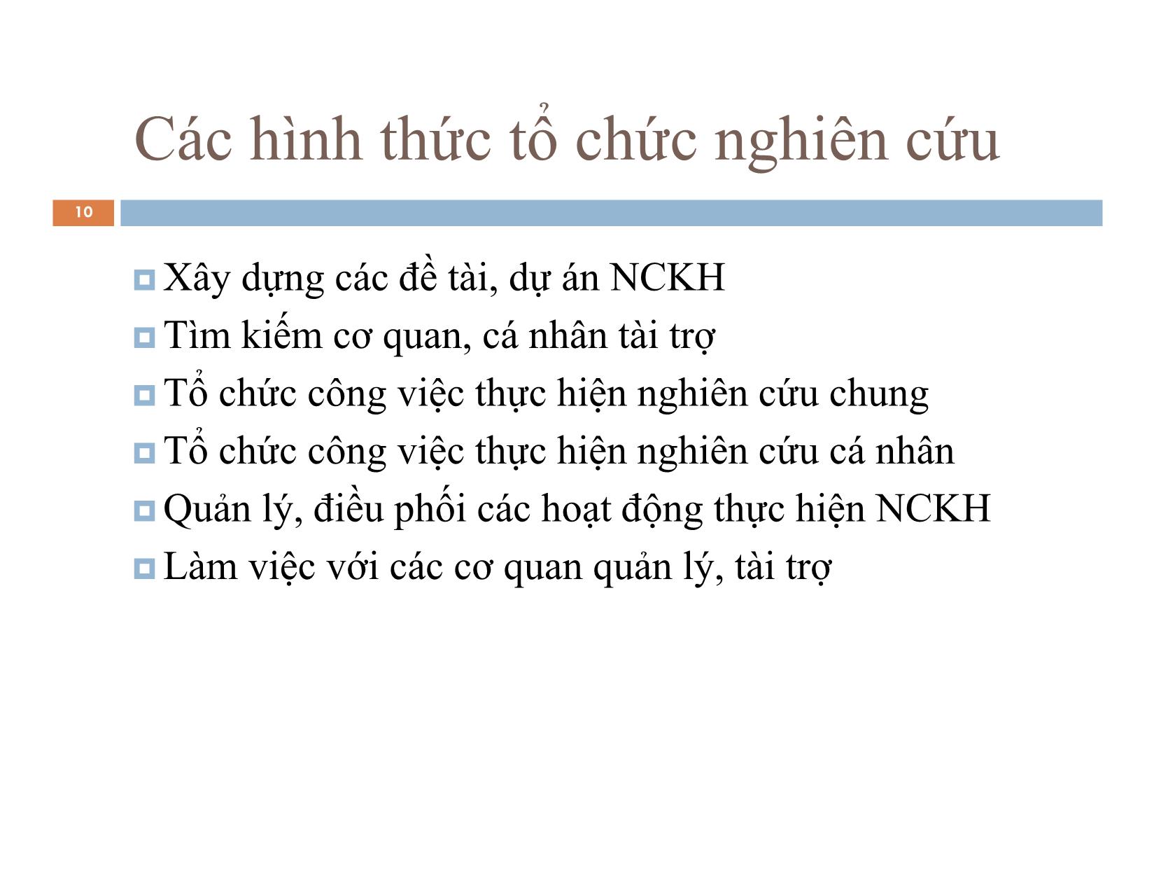 Bài giảng môn Phương pháp nghiên cứu khoa học trang 10