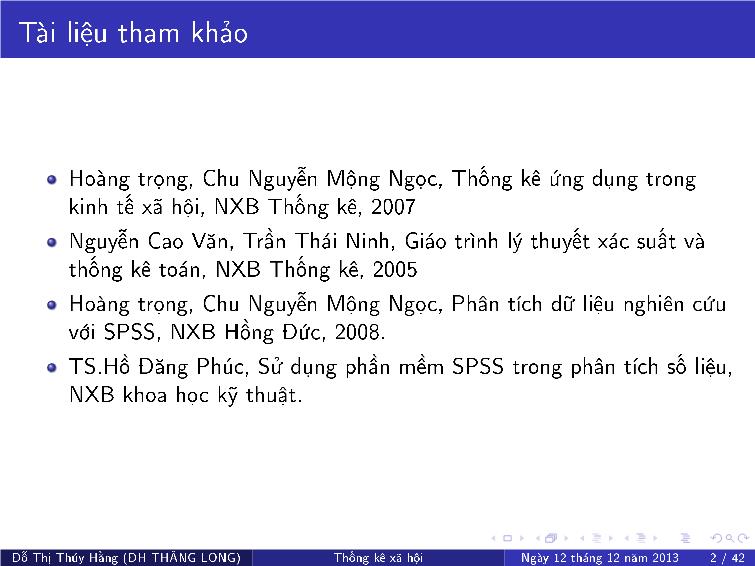 Bài giảng Thống kê xã hội - Chương I: Giới thiệu về môn học trang 2