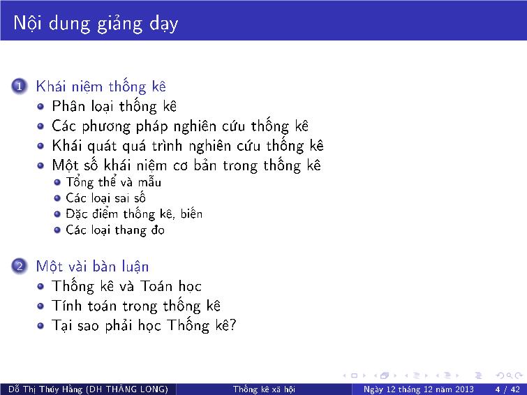 Bài giảng Thống kê xã hội - Chương I: Giới thiệu về môn học trang 5