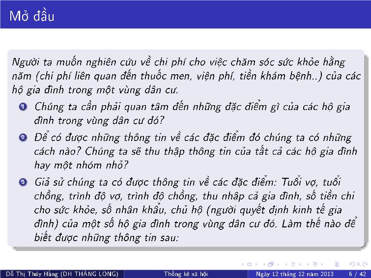 Bài giảng Thống kê xã hội - Chương I: Giới thiệu về môn học trang 7