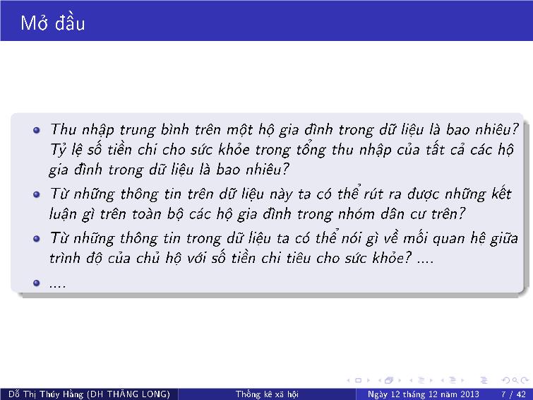 Bài giảng Thống kê xã hội - Chương I: Giới thiệu về môn học trang 8