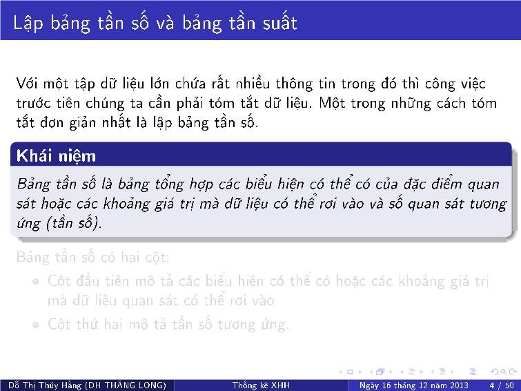 Bài giảng Thống kê xã hội - Chương III: Các hình thức tổ chức và trình bày dữ liệu trang 7