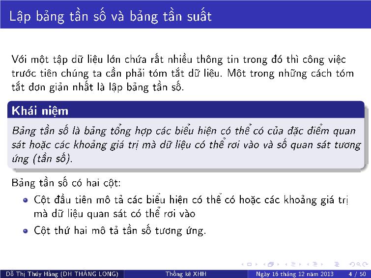 Bài giảng Thống kê xã hội - Chương III: Các hình thức tổ chức và trình bày dữ liệu trang 8