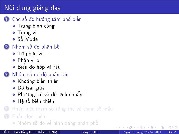 Bài giảng Thống kê xã hội - Chương IV: Các đại lượng thống kê trang 5