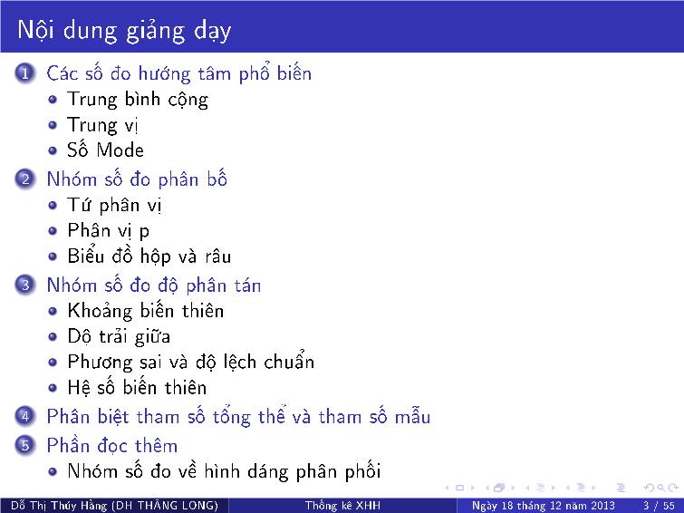 Bài giảng Thống kê xã hội - Chương IV: Các đại lượng thống kê trang 7