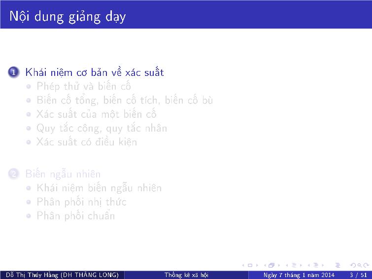 Bài giảng Thống kê xã hội - Chương V: Xác suất căn bản, biến ngẫu nhiên trang 3