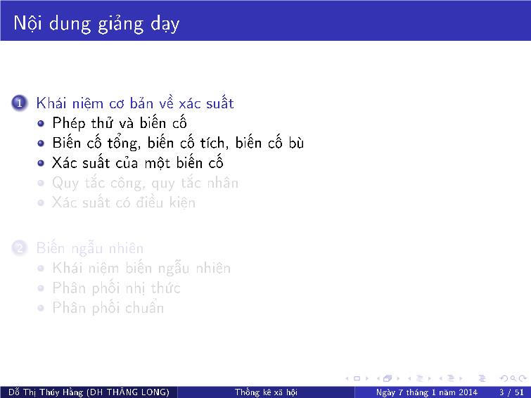 Bài giảng Thống kê xã hội - Chương V: Xác suất căn bản, biến ngẫu nhiên trang 6