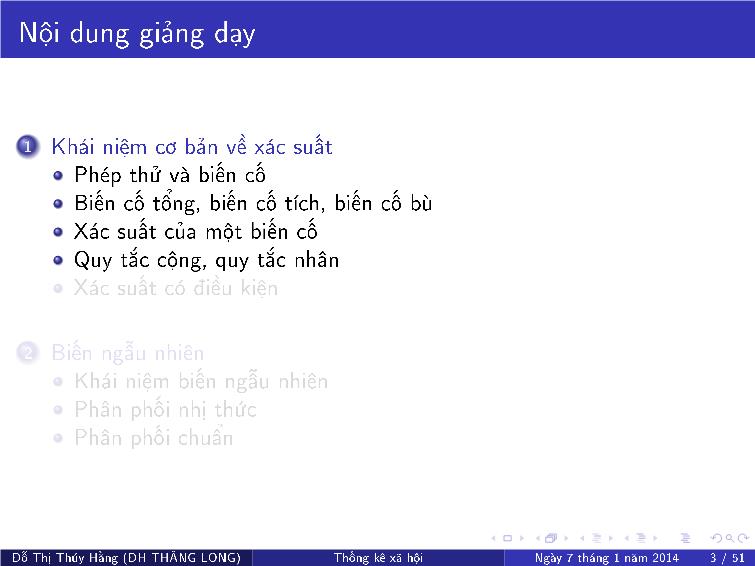 Bài giảng Thống kê xã hội - Chương V: Xác suất căn bản, biến ngẫu nhiên trang 7