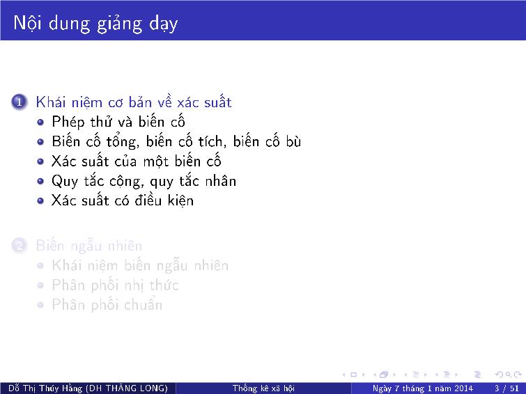 Bài giảng Thống kê xã hội - Chương V: Xác suất căn bản, biến ngẫu nhiên trang 8