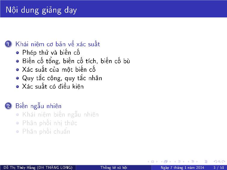 Bài giảng Thống kê xã hội - Chương V: Xác suất căn bản, biến ngẫu nhiên trang 9