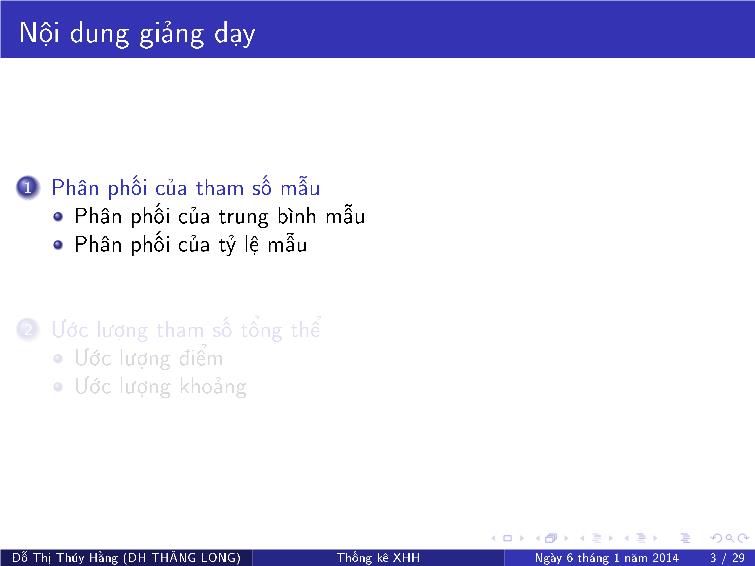 Bài giảng Thống kê xã hội - Chương VI: Phân phối của các tham số mẫu và khoảng tin cậy cho các tham số tổng thể trang 3