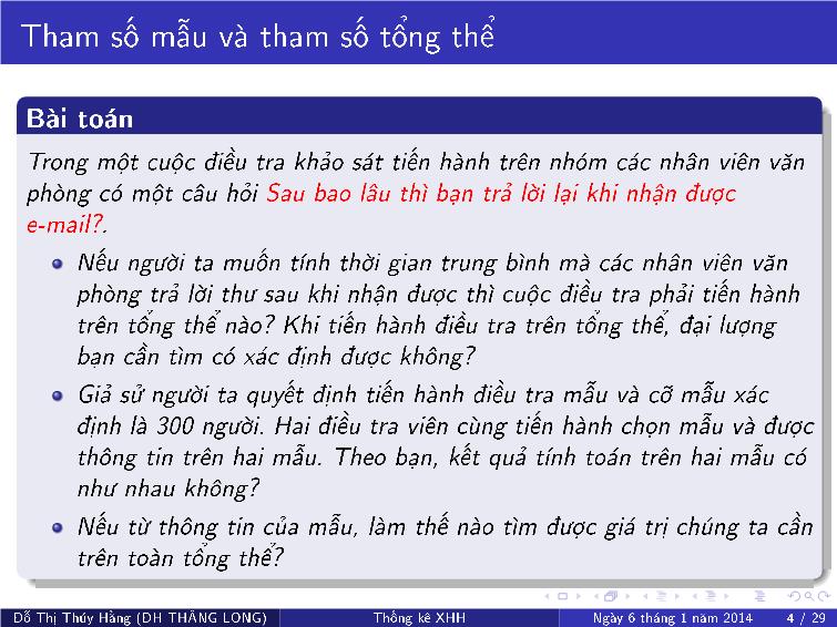 Bài giảng Thống kê xã hội - Chương VI: Phân phối của các tham số mẫu và khoảng tin cậy cho các tham số tổng thể trang 5