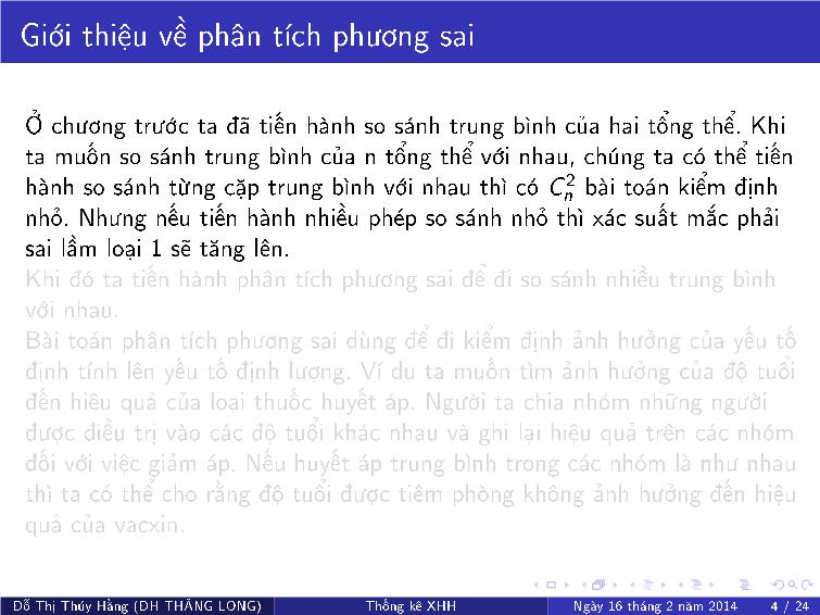 Bài giảng Thống kê xã hội - Chương IX: Phân tích phương sai trang 6