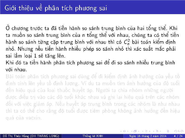 Bài giảng Thống kê xã hội - Chương IX: Phân tích phương sai trang 7