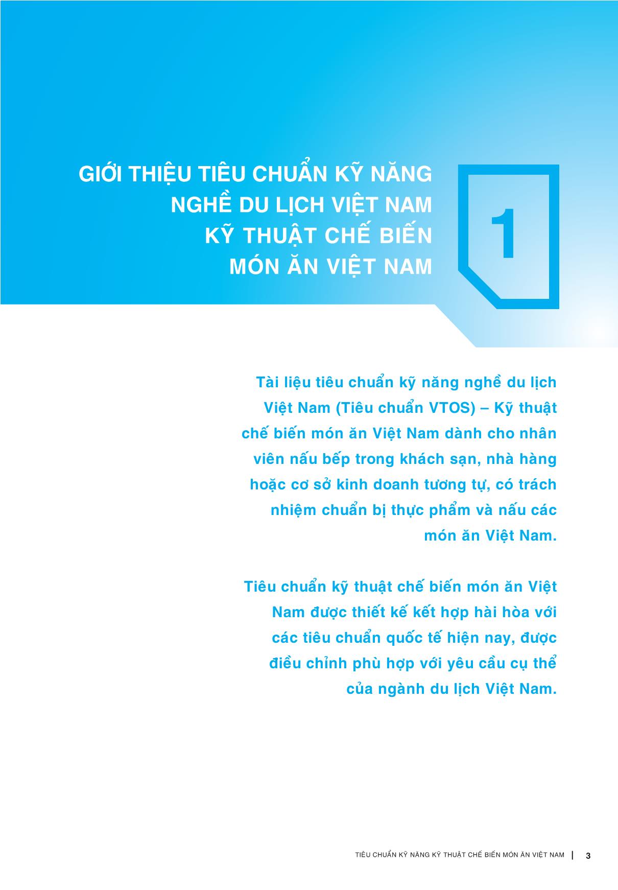 Tiêu chuẩn kỹ năng nghề du lịch Việt Nam - Kỹ thuật chế biến món ăn Việt Nam trang 6