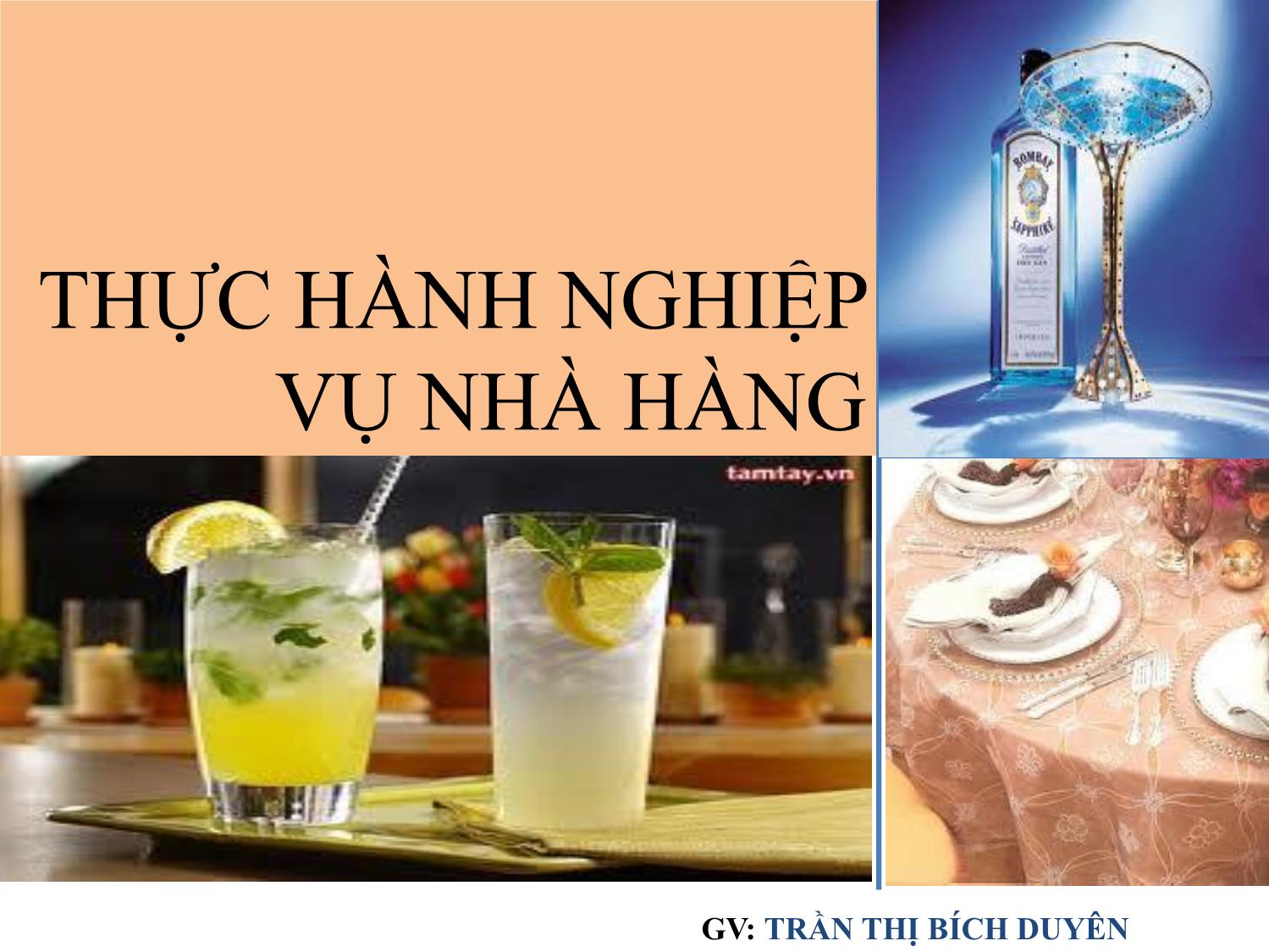 Bài giảng Thực hành nghiệp vụ nhà hàng trang 1