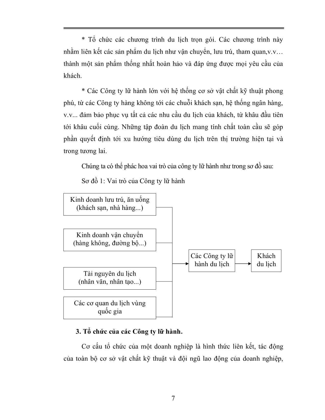 Đề tài Vận dụng các chính sách marketing trong kinh doanh du lịch lữ hành ở Chi nhánh công ty Du lịch và dịch vụ Hồng Gai lao động tại Hà Nội trang 7