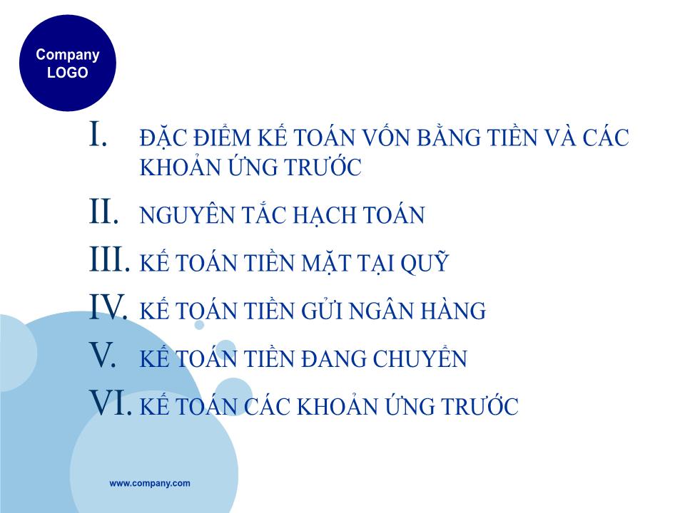 Bài giảng Kế toán doanh nghiệp - Chương 1: Kế toán tiền và các khoản tương đương tiền trang 2