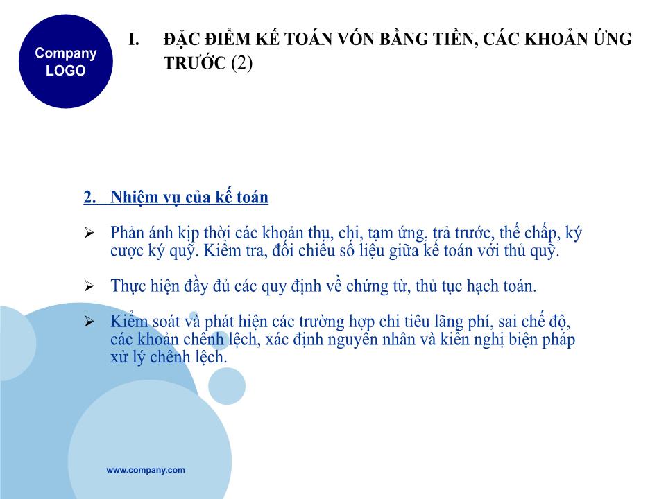 Bài giảng Kế toán doanh nghiệp - Chương 1: Kế toán tiền và các khoản tương đương tiền trang 4