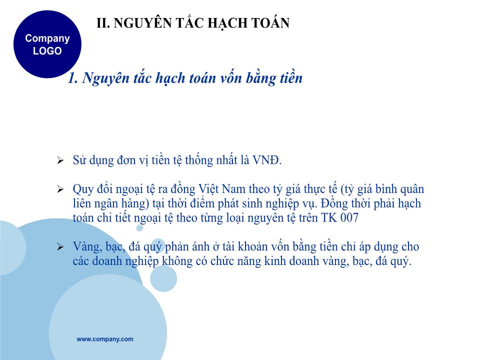 Bài giảng Kế toán doanh nghiệp - Chương 1: Kế toán tiền và các khoản tương đương tiền trang 5