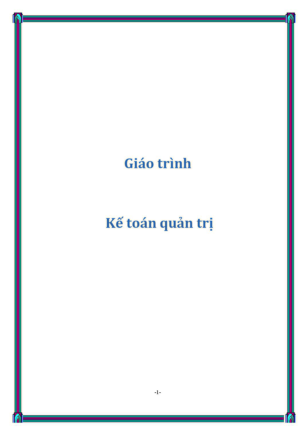 Giáo trình Kế toán quản trị trang 1