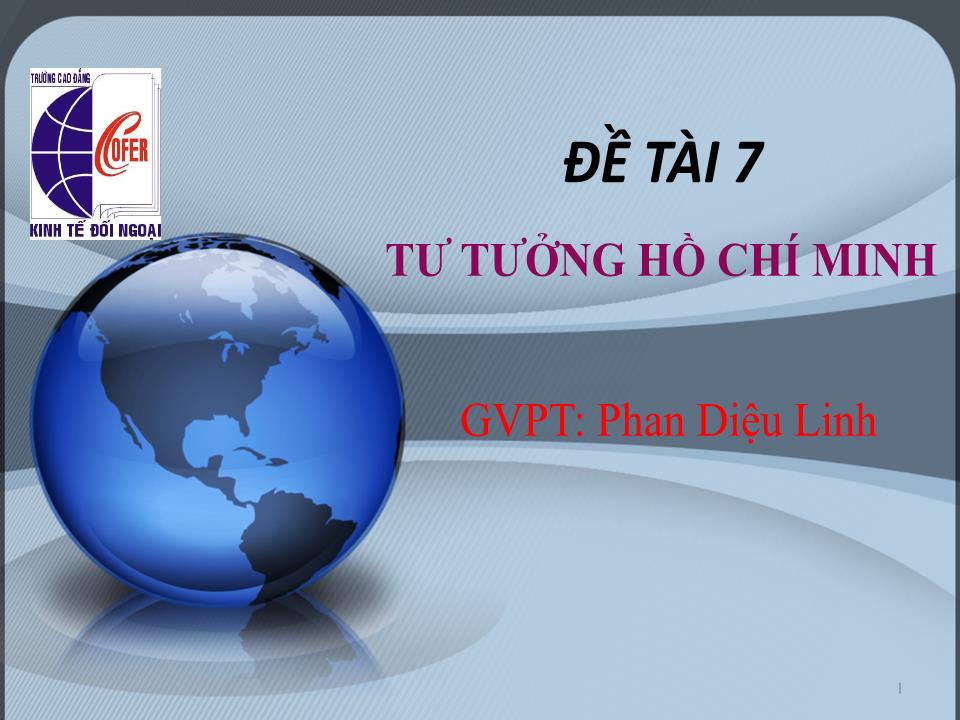 Đề tài Tư tưởng Hồ Chí Minh - Nguyễn Văn Phước trang 1