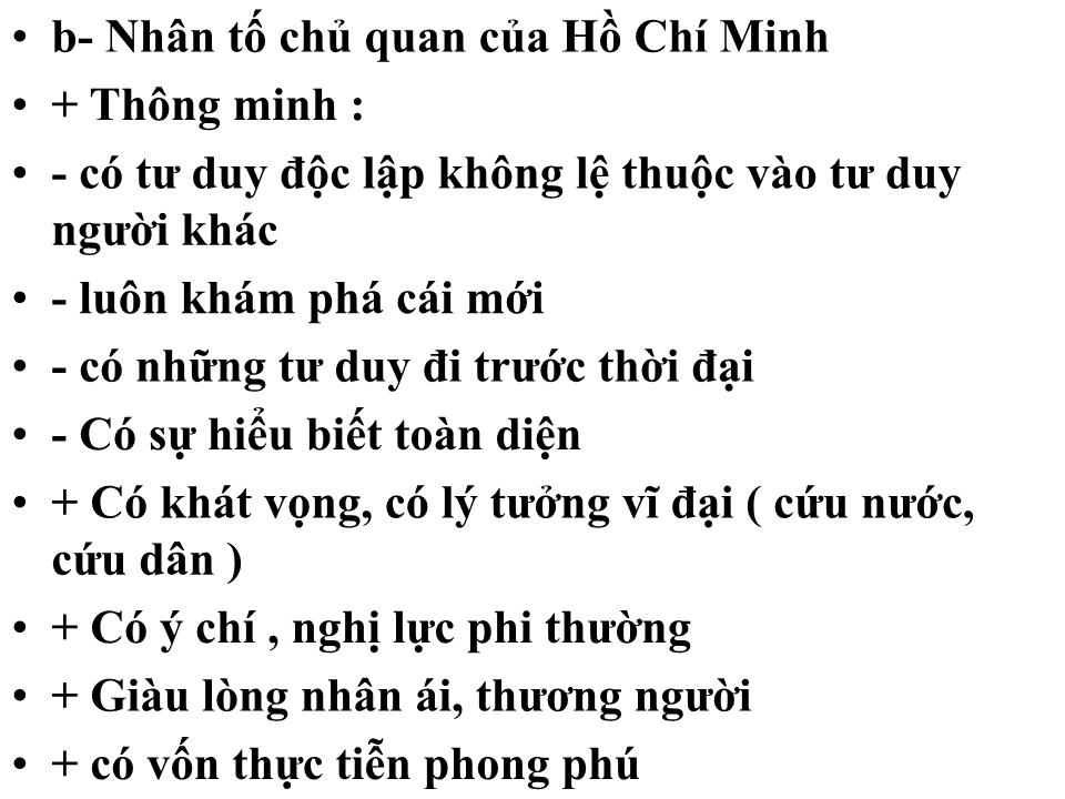 Bài giảng Cơ sở và quá trình hình thành phát triển tư tưởng Hồ Chí Minh trang 10