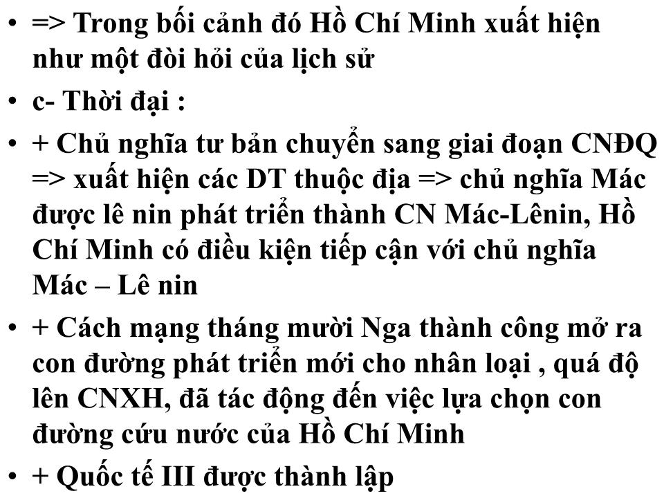 Bài giảng Cơ sở và quá trình hình thành phát triển tư tưởng Hồ Chí Minh trang 6