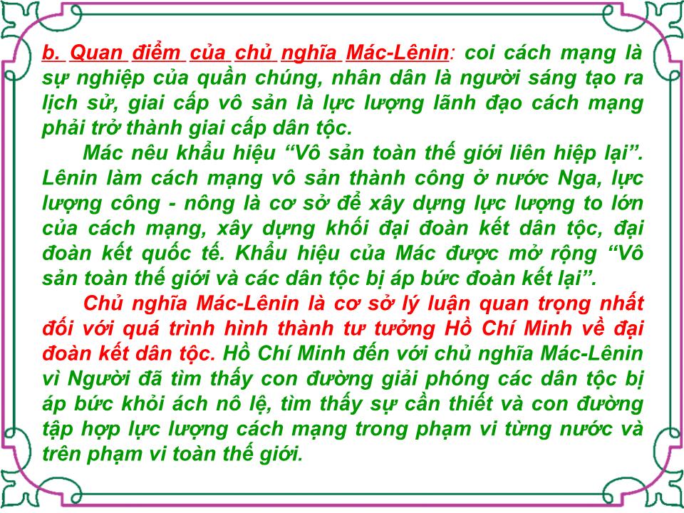 Bài giảng Tư tưởng Hồ Chí Minh - Chương IV: Tư tưởng Hồ Chí Minh về đại đoàn kết dân tộc kết hợp sức mạnh dân tộc với sức mạnh thời đại trang 10