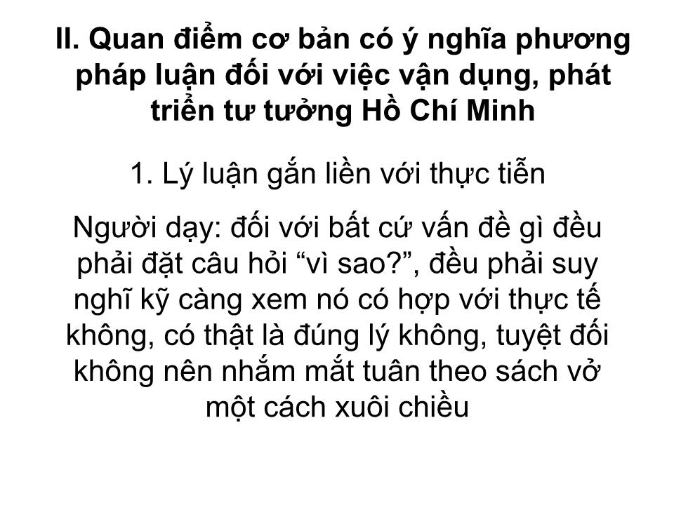 Bài giảng Tư tưởng Hồ Chí Minh - Chương 7: Một số vấn đề về vận dụng và phát triển tư tưởng Hồ Chí Minh trong công cuộc đổi mới trang 6