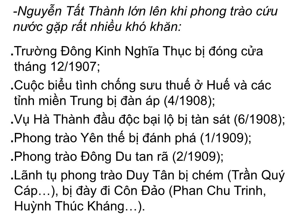 Bài giảng Tư tưởng Hồ Chí Minh - Chương 1: Nguồn gốc, quá trình hình thành và phát triển, đối tượng, nhiệm vụ và ý nghĩa học tập tư tưởng Hồ Chí Minh trang 10