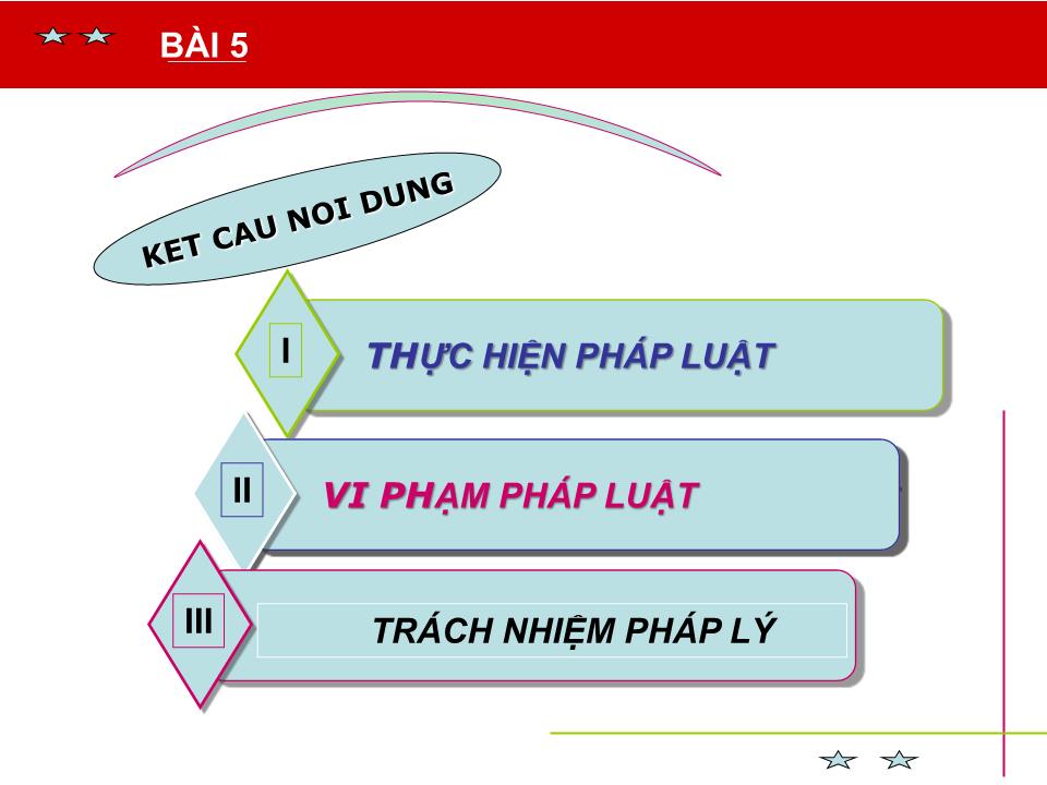 Bài giảng Pháp luật đại cương - Bài 5: Thực hiện pháp luật, vi phạm pháp luật và trách nhiệm pháp lý trang 3