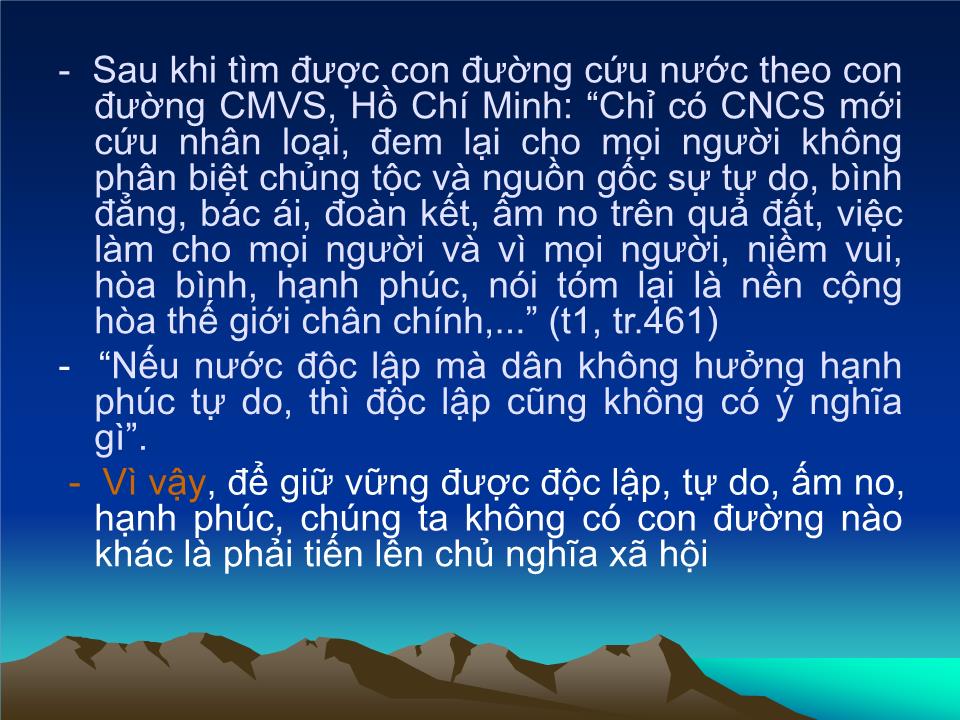 Bài giảng Tư tưởng Hồ Chí Minh - Bài 3: Tư tưởng Hồ Chí Minh về chủ nghĩa xã hội và con đường quá độ lên chủ nghĩa xã hội ở Việt Nam trang 5