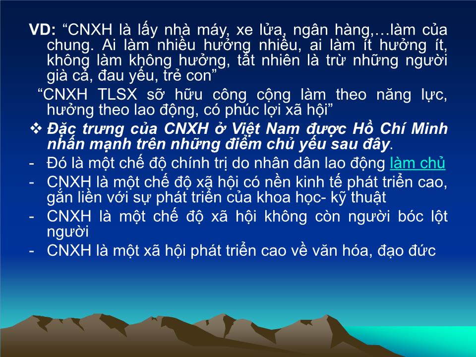 Bài giảng Tư tưởng Hồ Chí Minh - Bài 3: Tư tưởng Hồ Chí Minh về chủ nghĩa xã hội và con đường quá độ lên chủ nghĩa xã hội ở Việt Nam trang 8