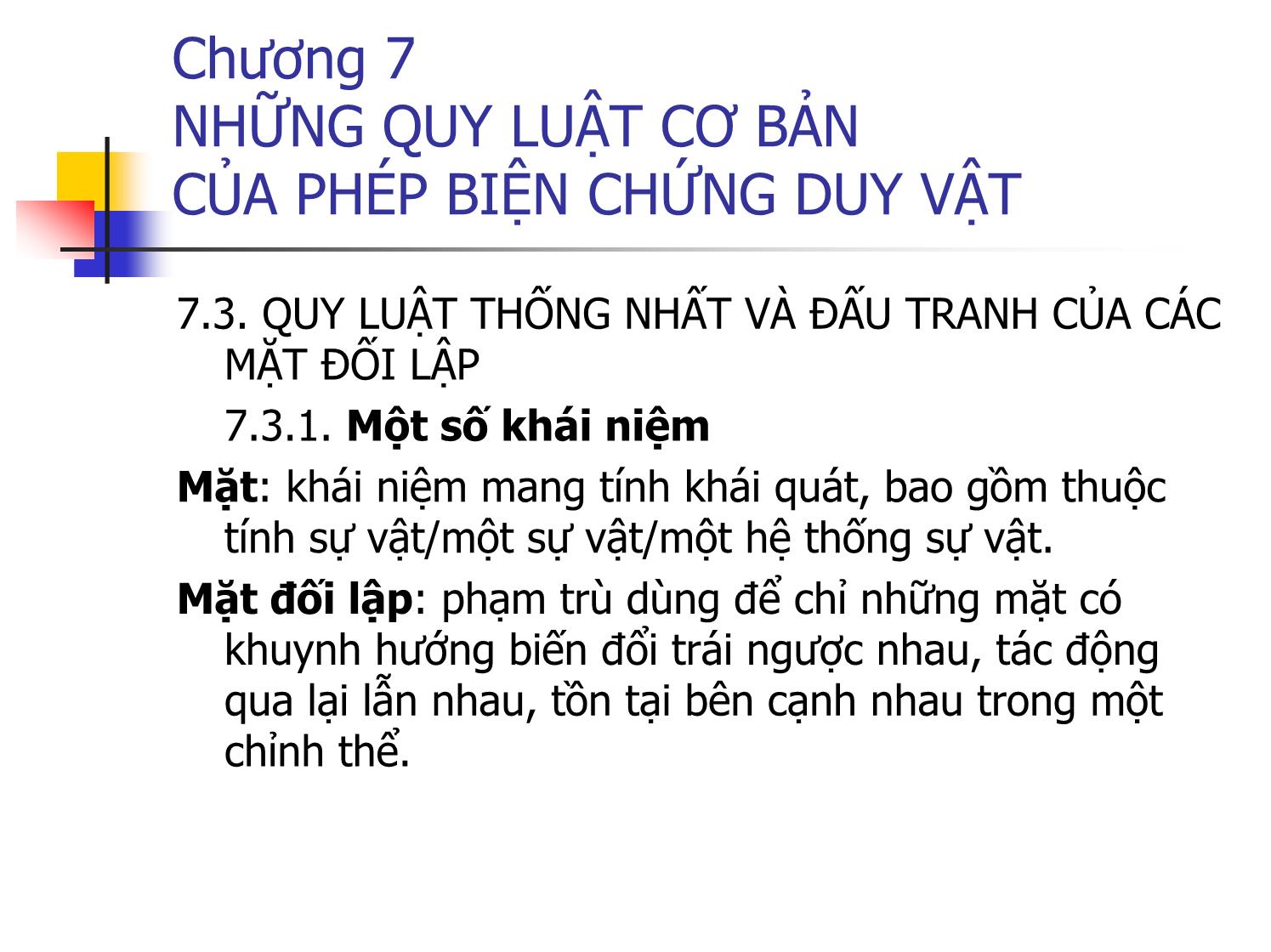 Bài giảng Triết học - Chương 7: Những quy luật cơ bản của phép biện chứng duy vật trang 9