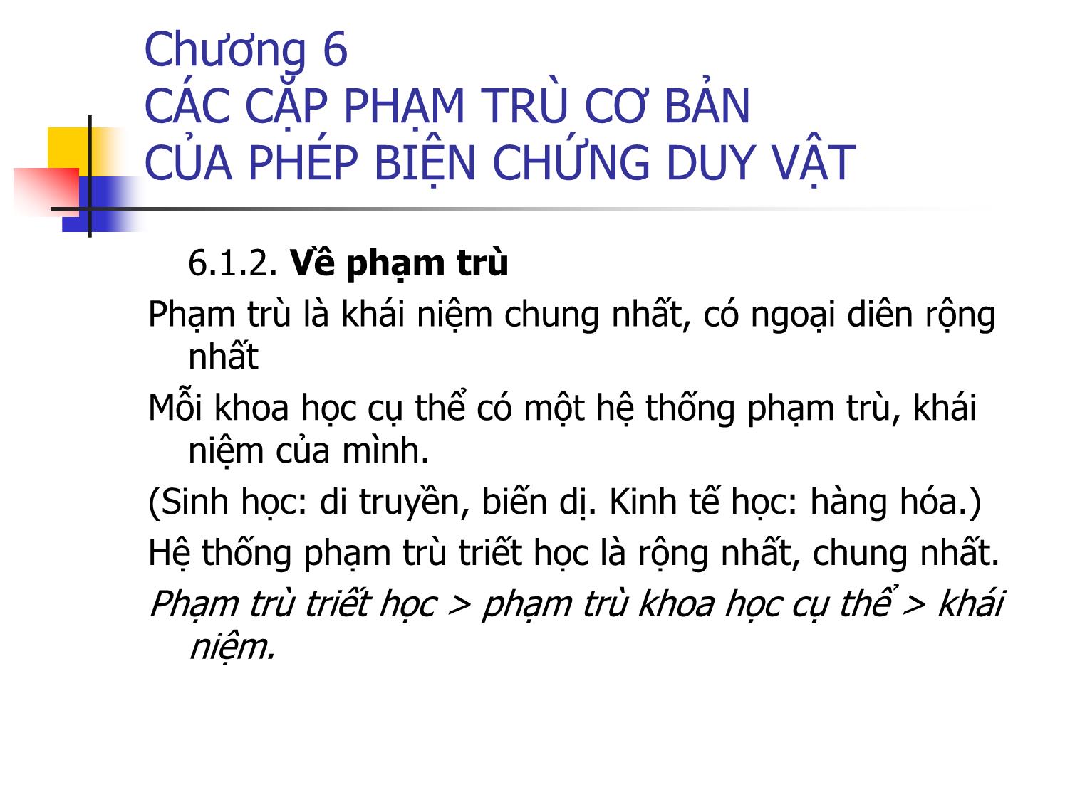 Bài giảng Triết học - Chương 6: Các cặp phạm trù cơ bản của phép biện chứng duy vật trang 2