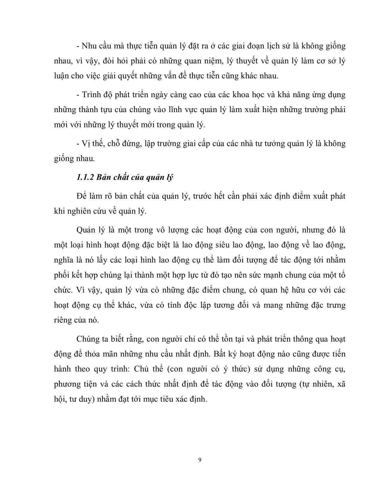 Bài giảng Khoa học quản lý đại cương - Trường đại học Khoa học Xã hội và Nhân văn trang 9