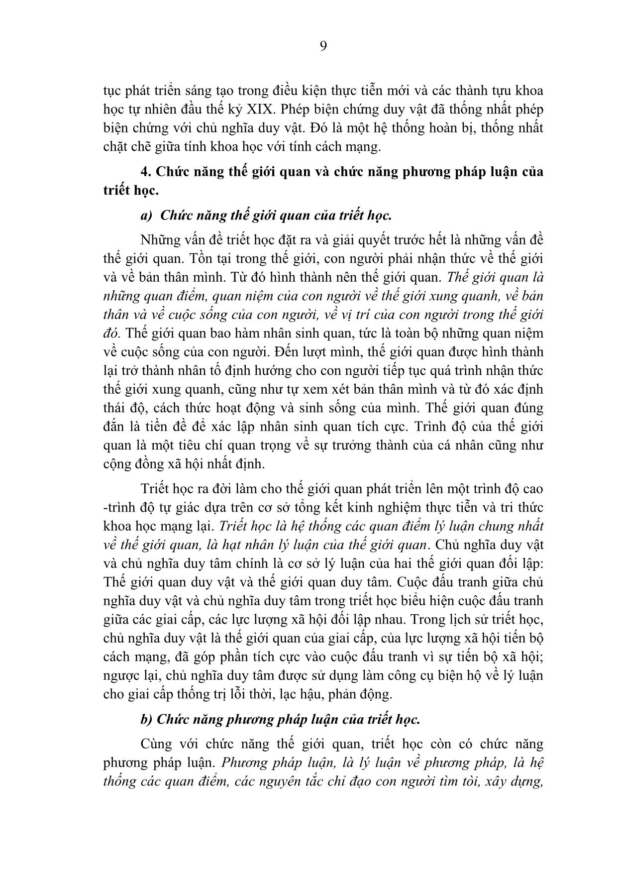 Giáo trình Triết học (Dùng cho học viên cao học và nghiên cứu sinh không chuyên ngành Triết học) trang 10