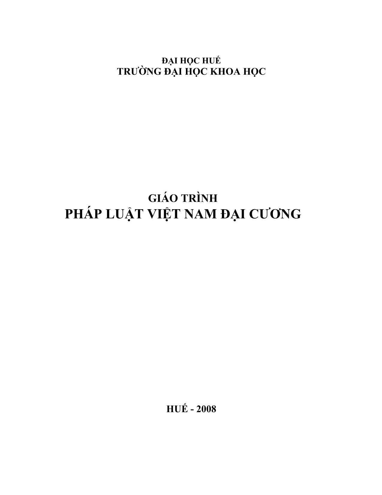 Giáo trình Pháp luật Việt Nam đại cương trang 1