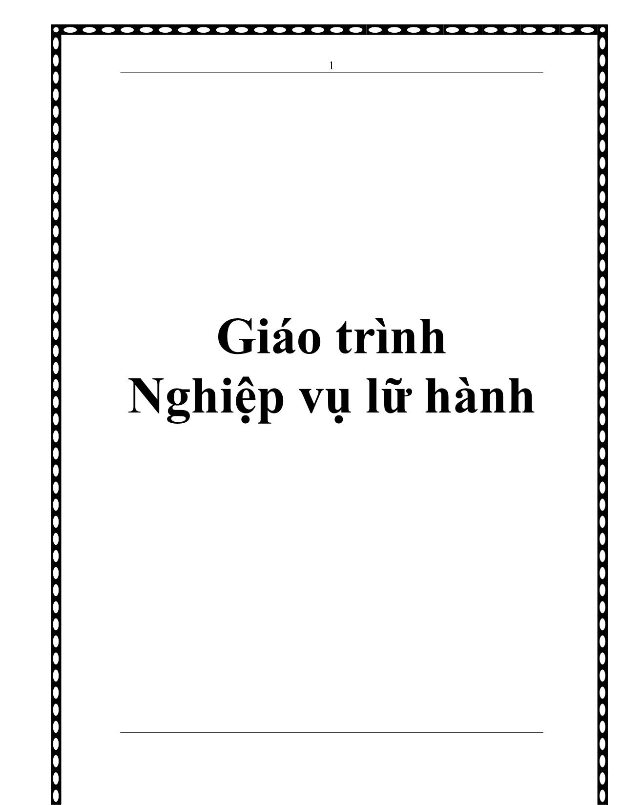 Giáo trình Nghiệp vụ lữ hành trang 1