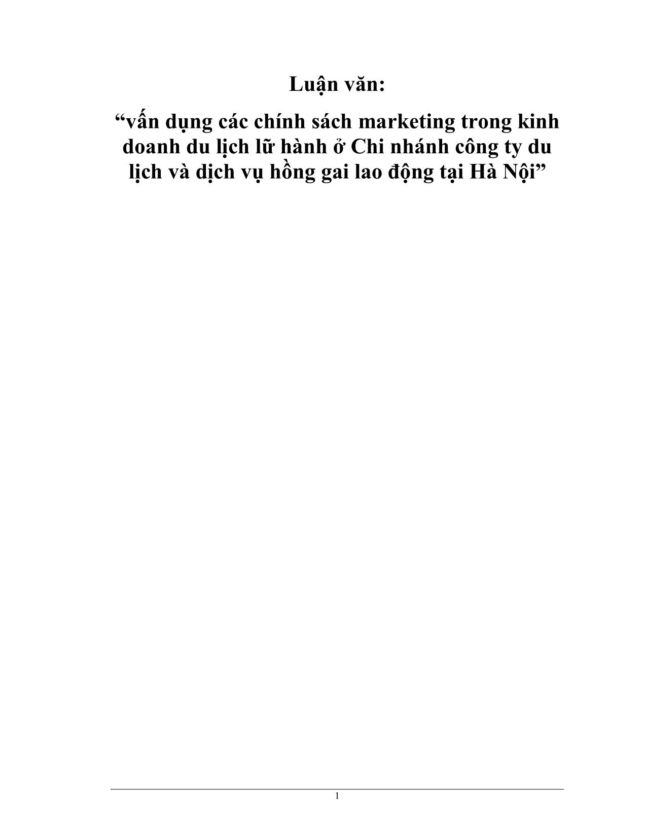 Đề tài Một số giải pháp nhằm nâng cao hiệu quả của việc thu hút khách du lịch nội địa tại Công ty Du lịch dịch vụ Hà Nội trang 1