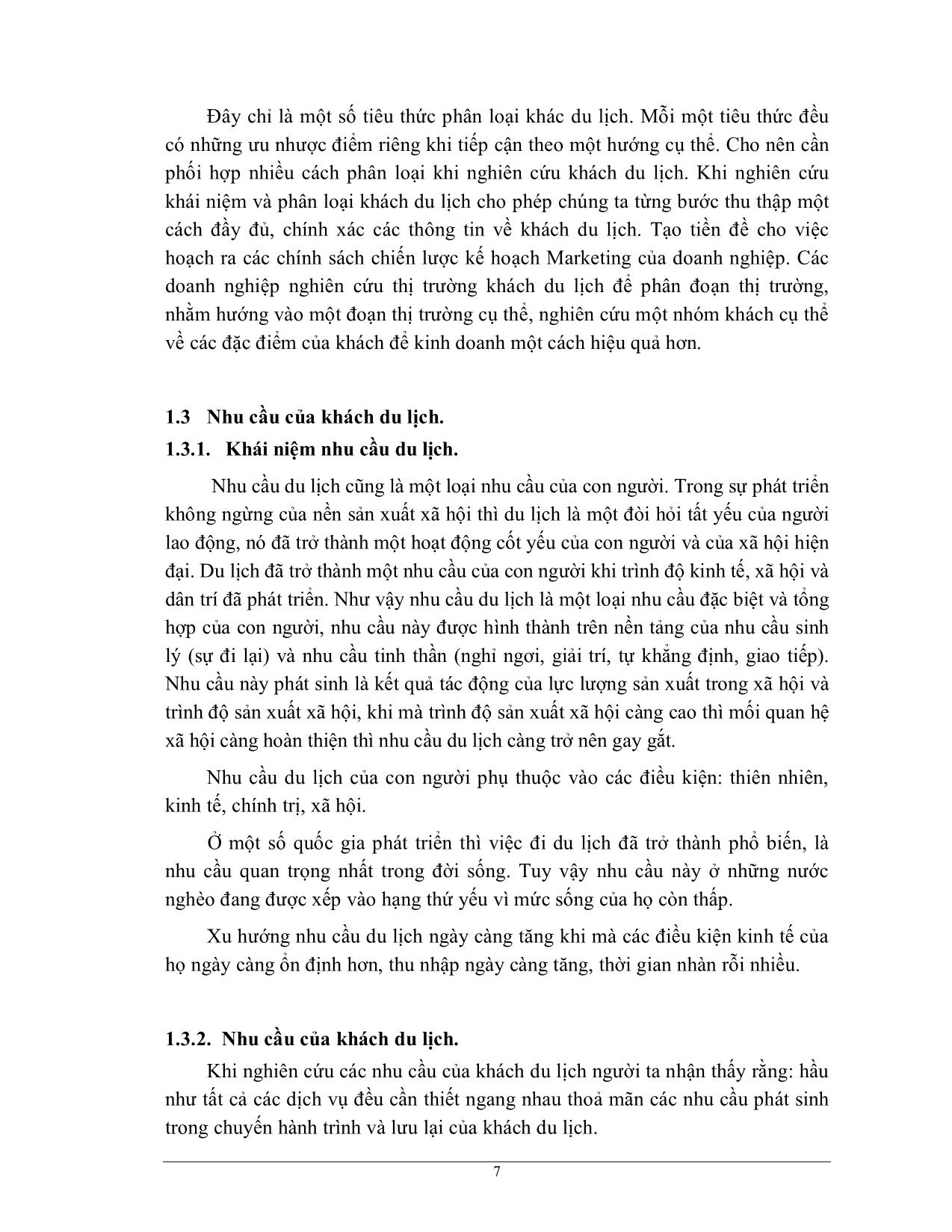 Đề tài Một số giải pháp nhằm nâng cao hiệu quả của việc thu hút khách du lịch nội địa tại Công ty Du lịch dịch vụ Hà Nội trang 7