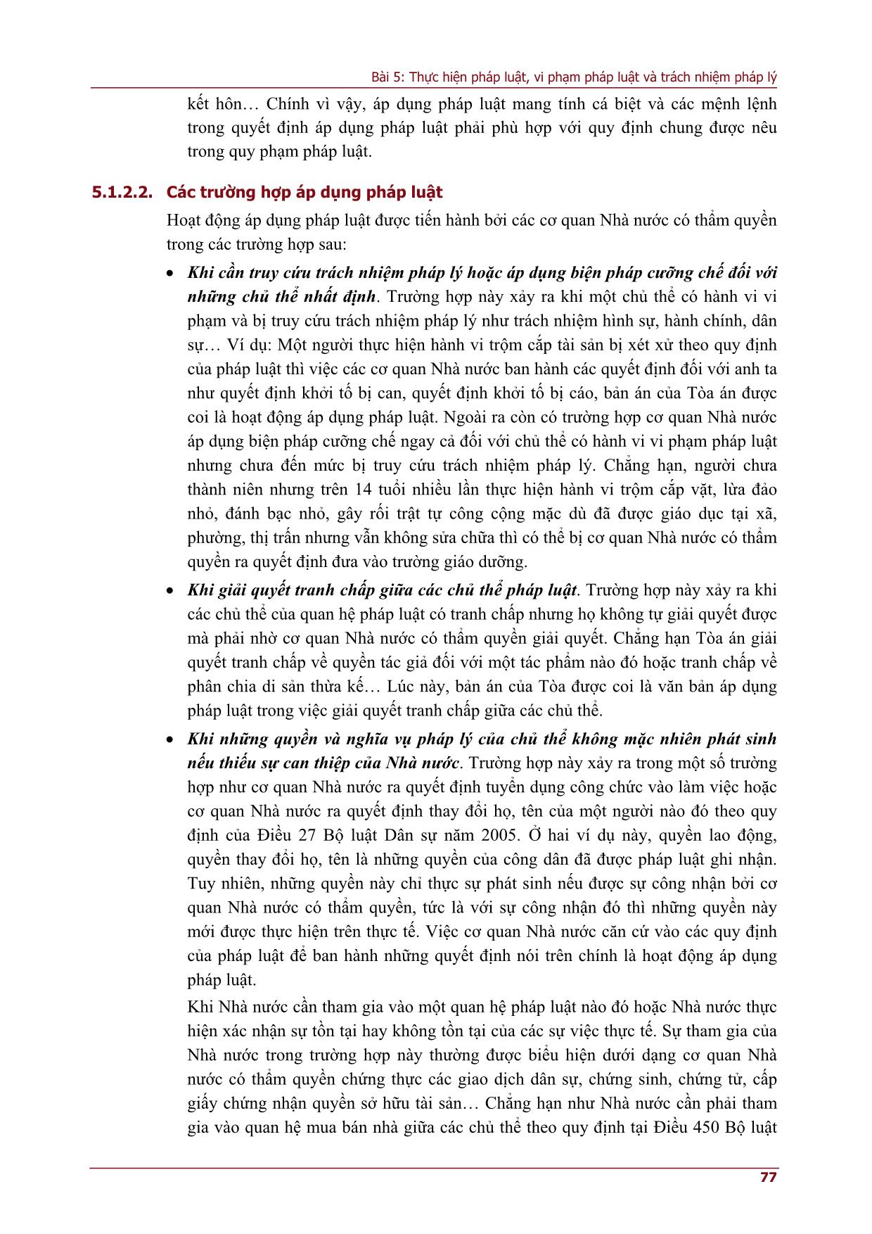 Bài giảng môn Pháp luật đại cương - Bài 5: Thực hiện pháp luật, vi phạm pháp luật và trách nhiệm pháp lý trang 7