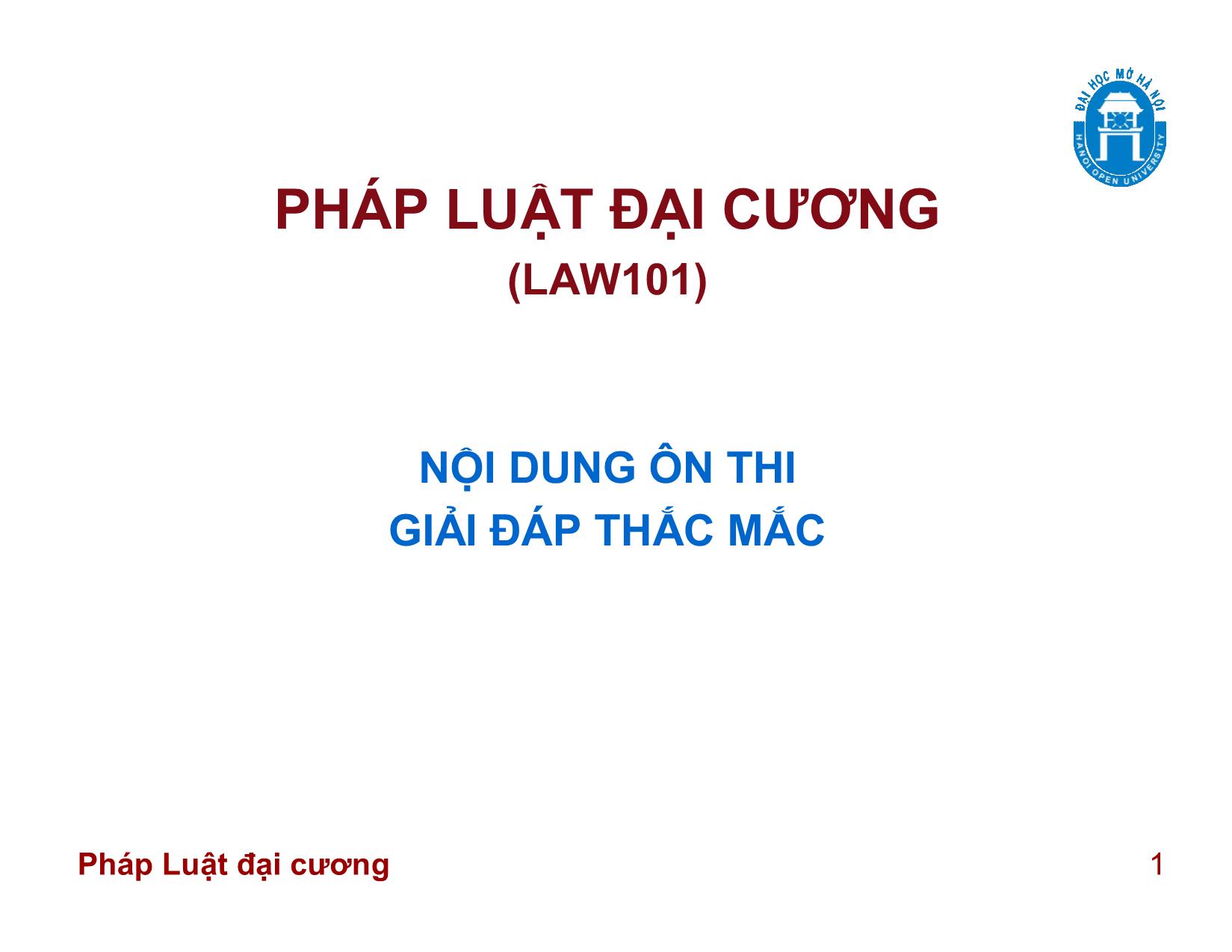 Ôn tập Pháp luật đại cương trang 1