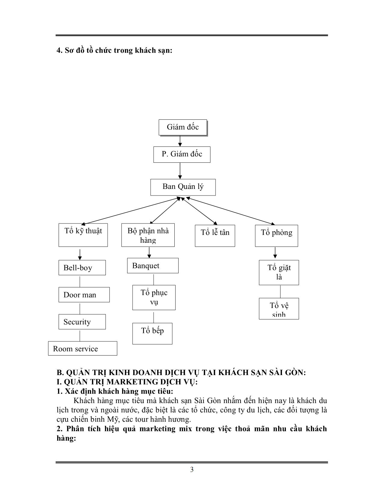Tiểu luận Quản trị Kinh doanh dịch vụ tại khách sạn Sài Gòn trang 3