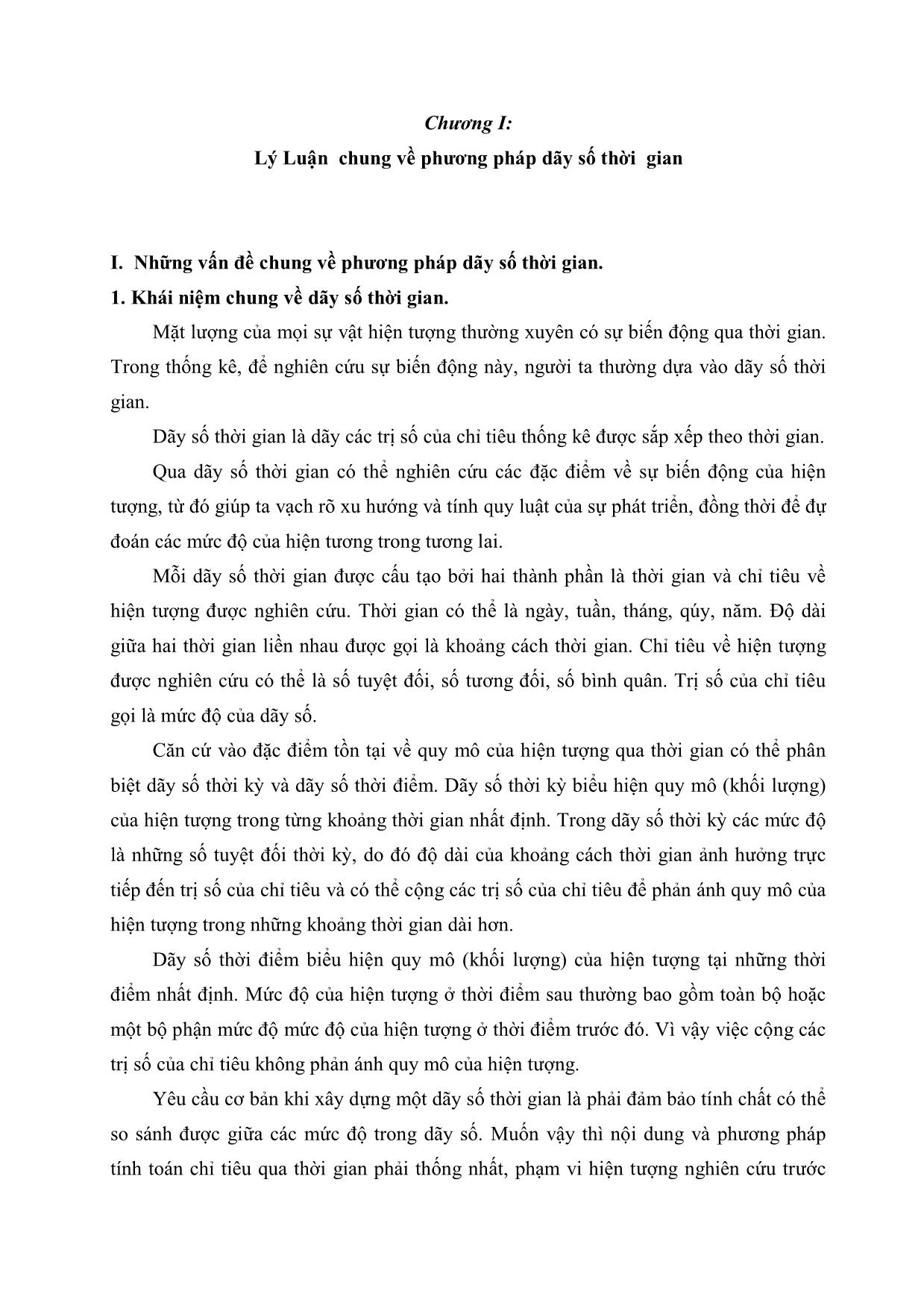 Luận văn Vận dụng phương pháp dãy số thời gian nghiên cứu biến động khách du lịch đến Hà Nội giai đoạn 1997-2003 và dự đoán năm 2004-2005 trang 4