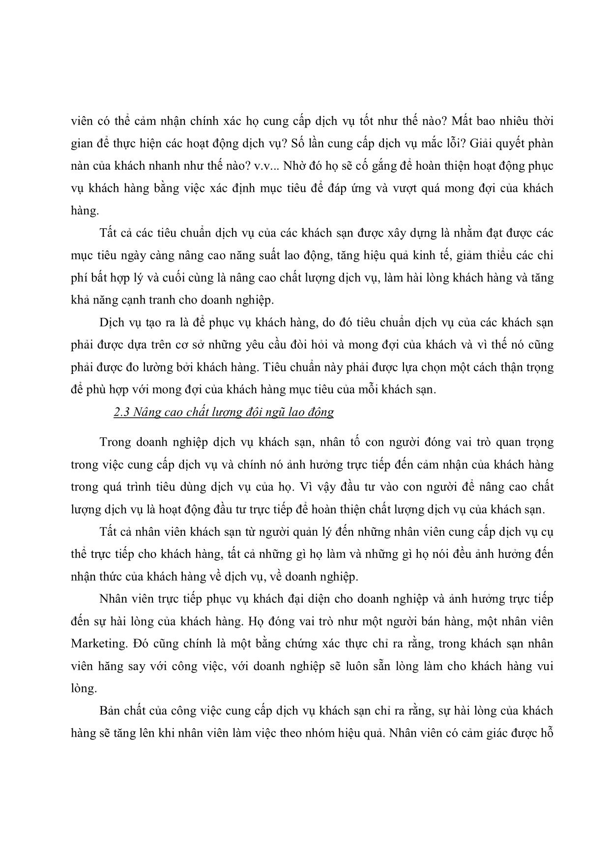 Một số giải pháp về quản lý chất lượng dịch vụ tại khách sạn Thắng Lợi trang 9